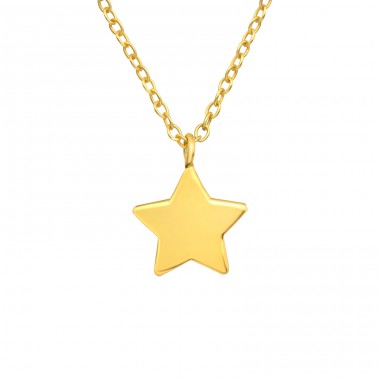 Golden Star - 925 Sterling Silver Necklace Without Stones A4S42164