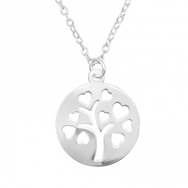 Tree Of Hearts - 925 Sterling Silver Necklace without stones A4S43354