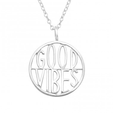 "Good Vibes" - Argint 925 Pandantive Fără Pietre A4S43494