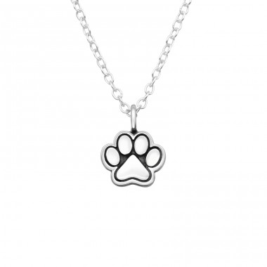 Paw Print - 925 Sterling Silver Necklace without stones A4S43652