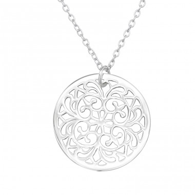 Arabesque plate filigree - 925 Sterling Silver Necklace Without Stones A4S43761