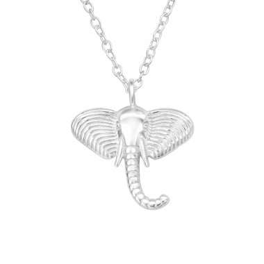 Elephant face - 925 Sterling Silver Necklace Without Stones A4S43848