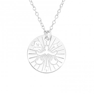 Libra Zodiac Sign - 925 Sterling Silver Necklace without stones A4S43940