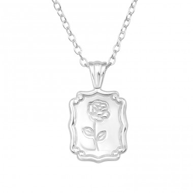 Rose medal - 925 Sterling Silver Necklace Without Stones A4S44194