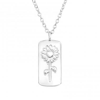 Blume auf einem Teller - Schmuck Silber 925 Halsketten ohne Steine A4S44195