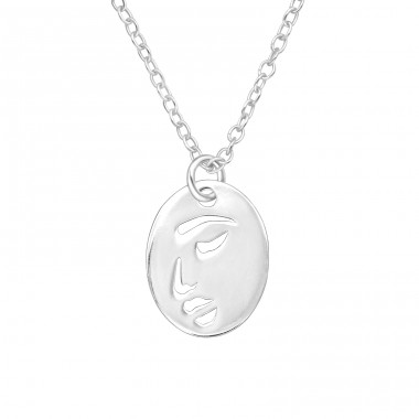 Face - 925 Sterling Silver Necklace without stones A4S44250