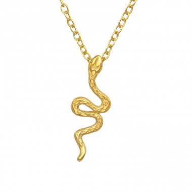 Golden Snake - 925 Sterling Silver Necklace Without Stones A4S44785