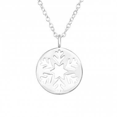 Snowflake - 925 Sterling Silver Necklace without stones A4S44866