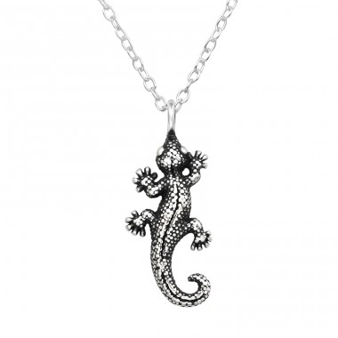 Lizard - 925 Sterling Silver Necklace without stones A4S45109