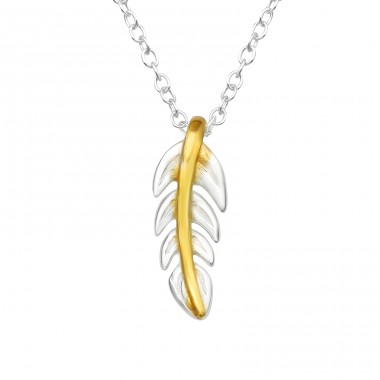 Two tones Leaf - 925 Sterling Silver Necklace Without Stones A4S45190