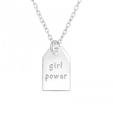 Girl Power feliratos ezüst nyaklánc - 925 Ezüst Kő Nélküli Nyakláncok A4S46716