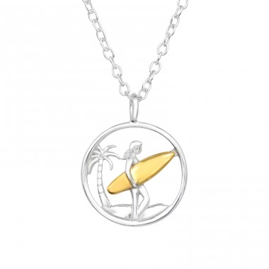 Surfer Girl - 925 Sterling Silver Necklace without stones A4S46993