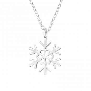 Snowflake - 925 Sterling Silver Necklace without stones A4S47014