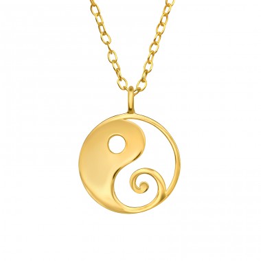 Yin-Yang - 925er Silber Halskette ohne Steine A4S47017