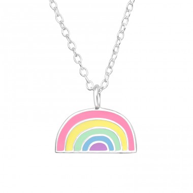 Regenbogen - 925er Silber Halskette ohne Steine A4S47260