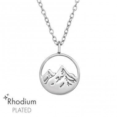 Rhodium Mountain - 925 Sterling Silver Necklace Without Stones A4S47458