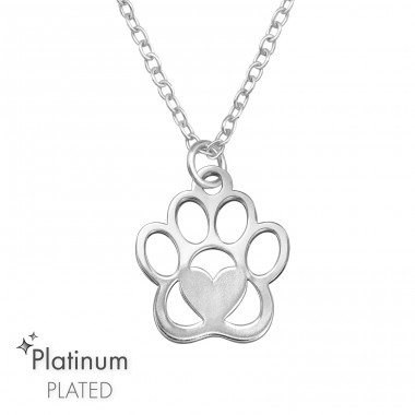 Paw with chain - 925 Sterling Silver Necklace Without Stones A4S47459