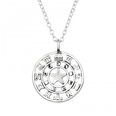 Zodiac Sign - 925 Sterling Silver Necklace Without Stones A4S47627