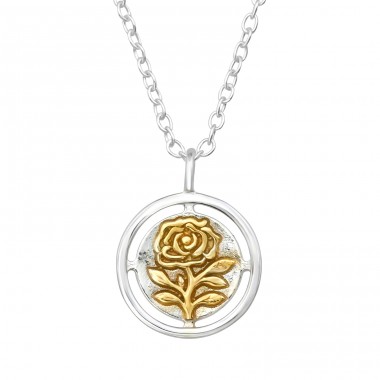 Golden Rose  - 925 Sterling Silver Necklace Without Stones A4S47628