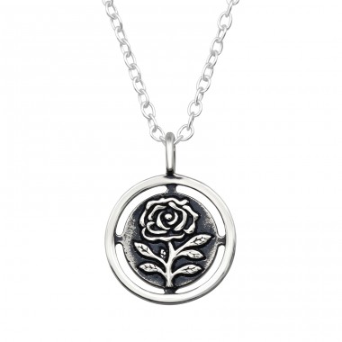 Rose - 925 Sterling Silver Necklace without stones A4S47629