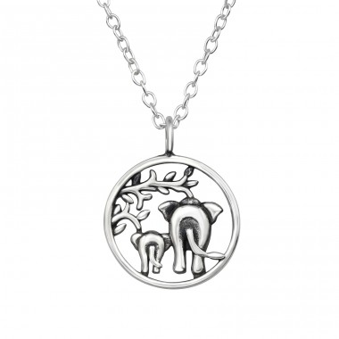 Elephant - 925 Sterling Silver Necklace without stones A4S47631