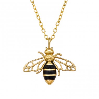 Golden Bee - 925 Sterling Silver Necklace Without Stones A4S48253