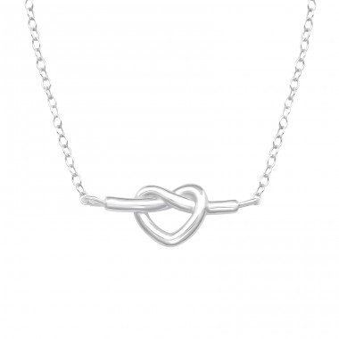 Heart Knot - 925 Sterling Silver Necklace without stones A4S48260