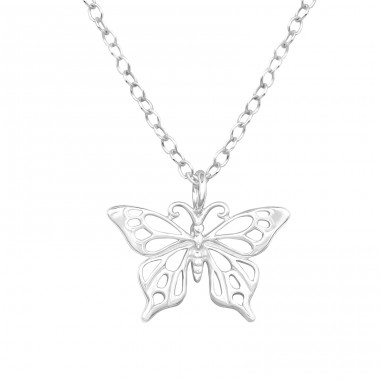 Butterfly - 925 Sterling Silver Necklace without stones A4S48661