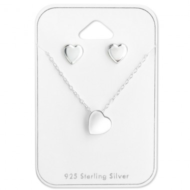 Heart - 925 Sterling Silver Sets Necklace with Earrings A4S28944