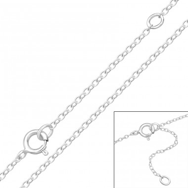 39 cm Cable - 925 Sterling Silver Silver Chains A4S11333