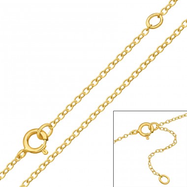 39cm golden chain - 925 Sterling Silver Silver Chains A4S11400