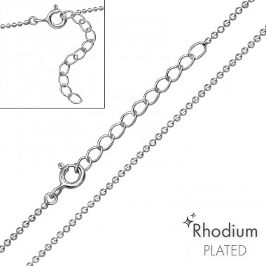 Ball Necklace 39cm - 925 Sterling Silver Silver Chains A4S48607