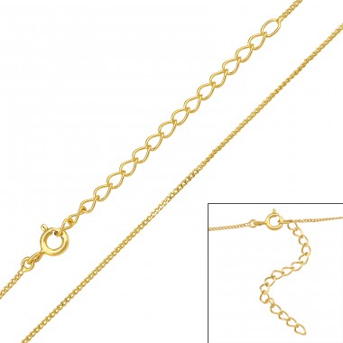 Snake gold plated chain 45 cm - 925 Sterling Silver Silver Chains A4S48608