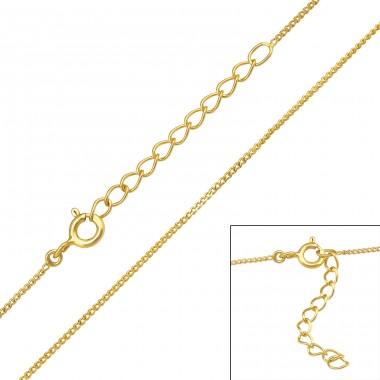 Snake gold plated chain 39 cm - 925 Sterling Silver Silver Chains A4S48610