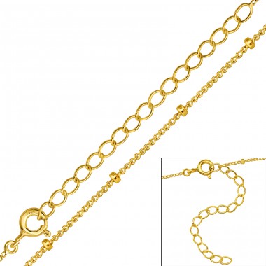 Cable gold plated chain 45 cm - 925 Sterling Silver Silver Chains A4S48612