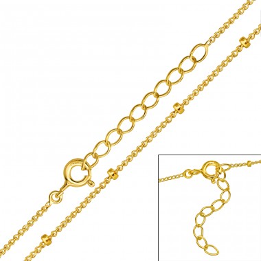 Cable gold plated chain 39 cm - 925 Sterling Silver Silver Chains A4S48614