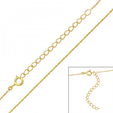 Gold plated square chain 45 cm - 925 Sterling Silver Silver Chains A4S48628