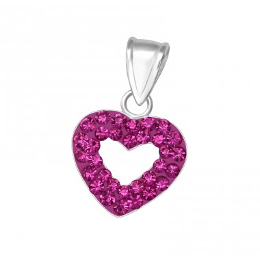 Heart - 925 Sterling Silver Pendants with Zirconia stones A4S10479