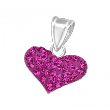 Heart - 925 Sterling Silver Pendants with Zirconia stones A4S13337