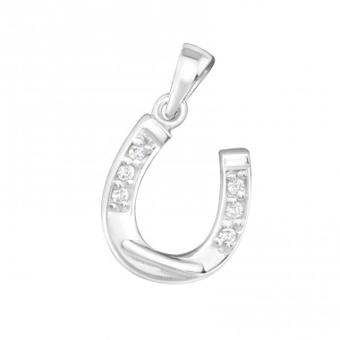 Horseshoe - 925 Sterling Silver Pendants with Zirconia stones A4S18048