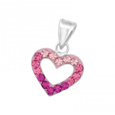 Heart - 925 Sterling Silver Pendants with Zirconia stones A4S34992