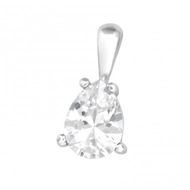 Tear - 925 Sterling Silver Pendants With Zirconia Stones A4S40685