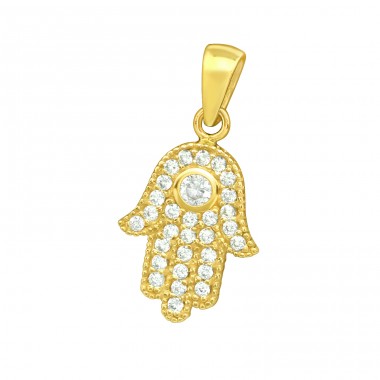 Hamsa auriu - Argint 925 Pandantive Cu Zirconiu A4S42102