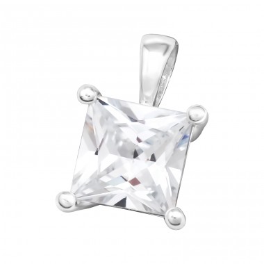 Square - 925 Sterling Silver Pendants with Zirconia stones A4S42180