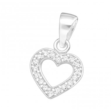 Heart - 925 Sterling Silver Pendants with Zirconia stones A4S44355