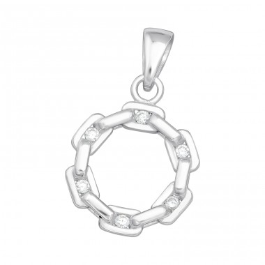 Circle - 925 Sterling Silver Pendants with Zirconia stones A4S44371