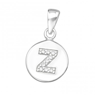 Letter Z with Zirconia - 925 Sterling Silver Pendants With Zirconia Stones A4S46546