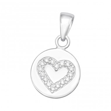 Heart pendant with Zirconia - 925 Sterling Silver Pendants With Zirconia Stones A4S46550