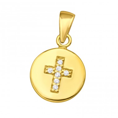 Cross with zirconia - 925 Sterling Silver Pendants With Zirconia Stones A4S47345