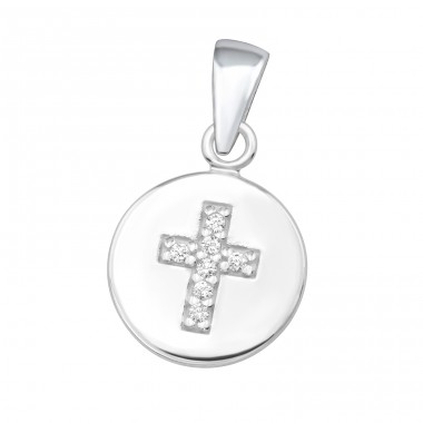 Cross with Zirconia - 925 Sterling Silver Pendants With Zirconia Stones A4S47346